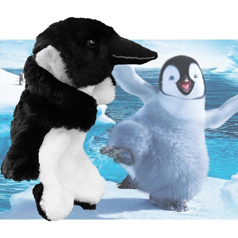 Пушистый пингвин ручная кукла оптом плюшевая игрушка для детей и взрослых