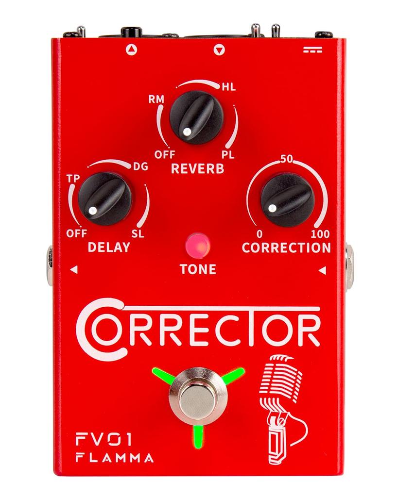 FLAMMA FV01 Vocal Pitch Correction Pedal Delay with Reverb Microphone Amplifier Stomp Box for Guitar