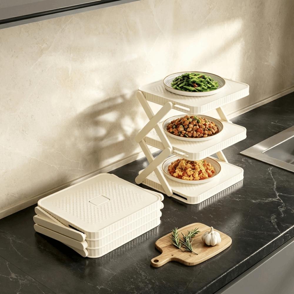 Multi-functional Dish Storage Stand Space Saving Kitchen Plate Organizer Holder Bathroom