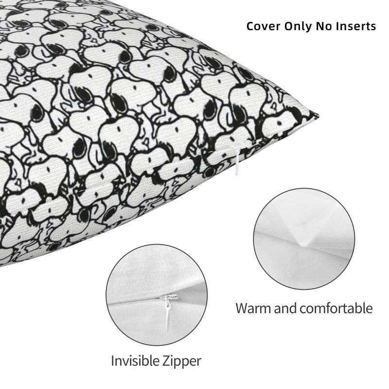 Модные наволочки с мультяшными персонажами Снупи и Вудсток, бигль, 40x40 см, полиэстер, подушка для автомобиля, квадратная наволочка, декор для гостиной