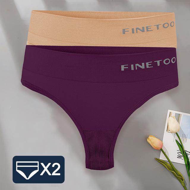 FINETOO 2 шт./компл. M-XXL Bodyshaper трусики-стринги женское тонкое нижнее белье женское нижнее белье сексуальные женские стринги трусы с высокой талией