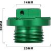 Motorcycle Oil Filler Cap Plug Replacement Plug Bolts For KX250/KX250F/KX450F/KX450/KX250X/KX450X, KLX450R, KFX450R Dirt Bike, GREEN