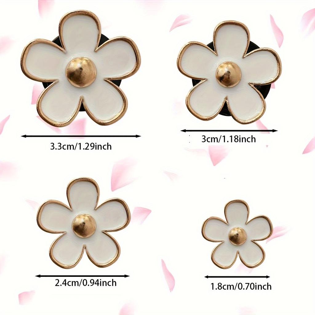 4 шт. Декоративный зажим для ароматизатора на воздуховыпускное отверстие автомобиля в виде цветка с пятью лепестками