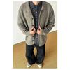 Vintage Japanese Style Stand Collar Knit Cardigan Solid Color Loose Fit Single Breasted Sweater Top Women