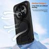 For Huawei Mate 70 Pro/Mate 70 Pro+ Case Magnetic Kickstand Hollow Heat Dissipation Silicone+PC+Metal Bumper Phone Cover