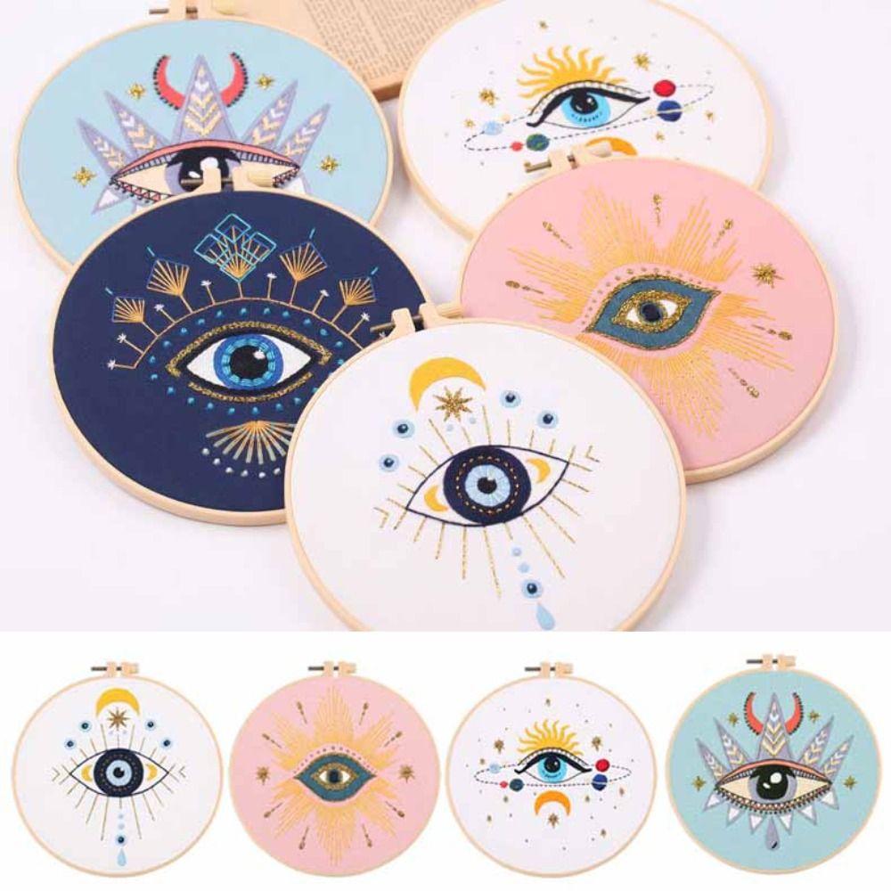Thread Sewing Accessories Handmade Needle Punch Cross Stitch Kit Embroidery Hoop Flower Embroidery