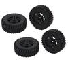 4PCS RC Metal Wheel Hub with Rubber Tire Set Fit for MN86K 1 12 RC Car Upgrade PartsBlack
