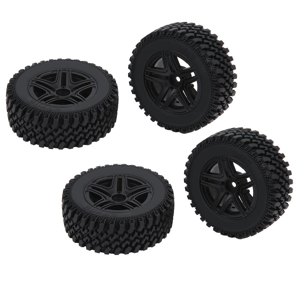 4PCS RC Metal Wheel Hub with Rubber Tire Set Fit for MN86K 1 12 RC Car Upgrade PartsBlack