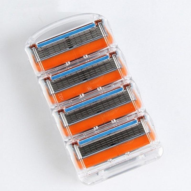 Водонепроницаемый 4 шт./комплект 5-слойных бритвенных лезвий + держатель для бритвенных лезвий для бритья для мужчин