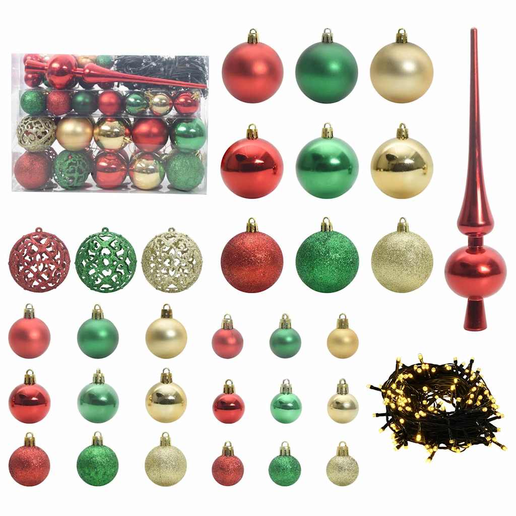 Christmas Ornament Set with 150 LEDs 61 pcs Multicolor Plastic