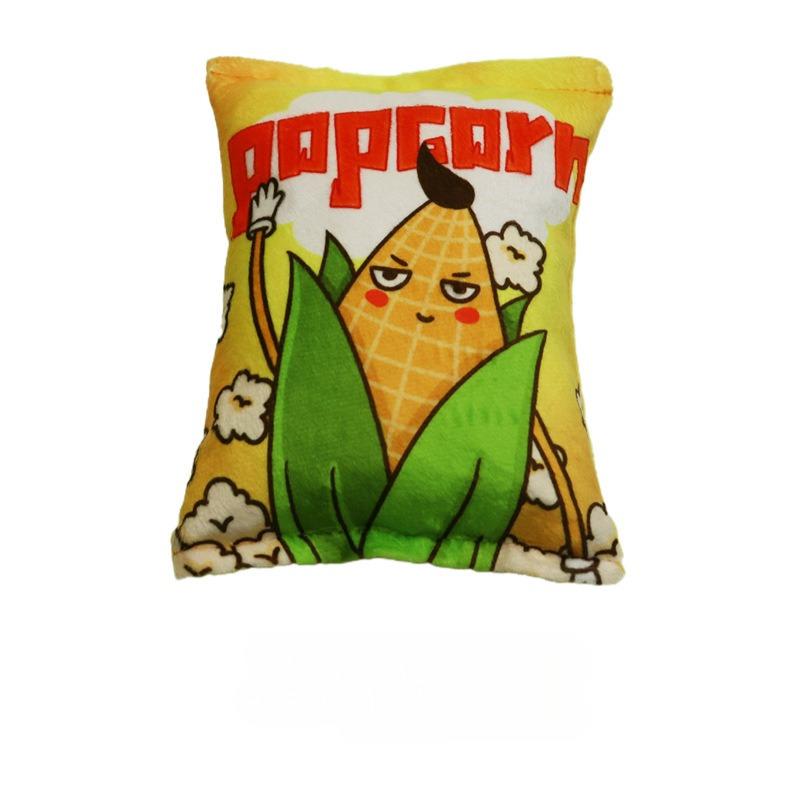 1pc Pet Chew Toy Novelty Plush Potato Chips Dogs Cats Interactive Squeaky Toy Plush Material Teething Play Toys for All Breeds