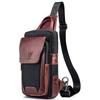 Leather Chest Bag for Men, Fashionable and Casual, Single Shoulder Crossbody Bag, Wear-resistant