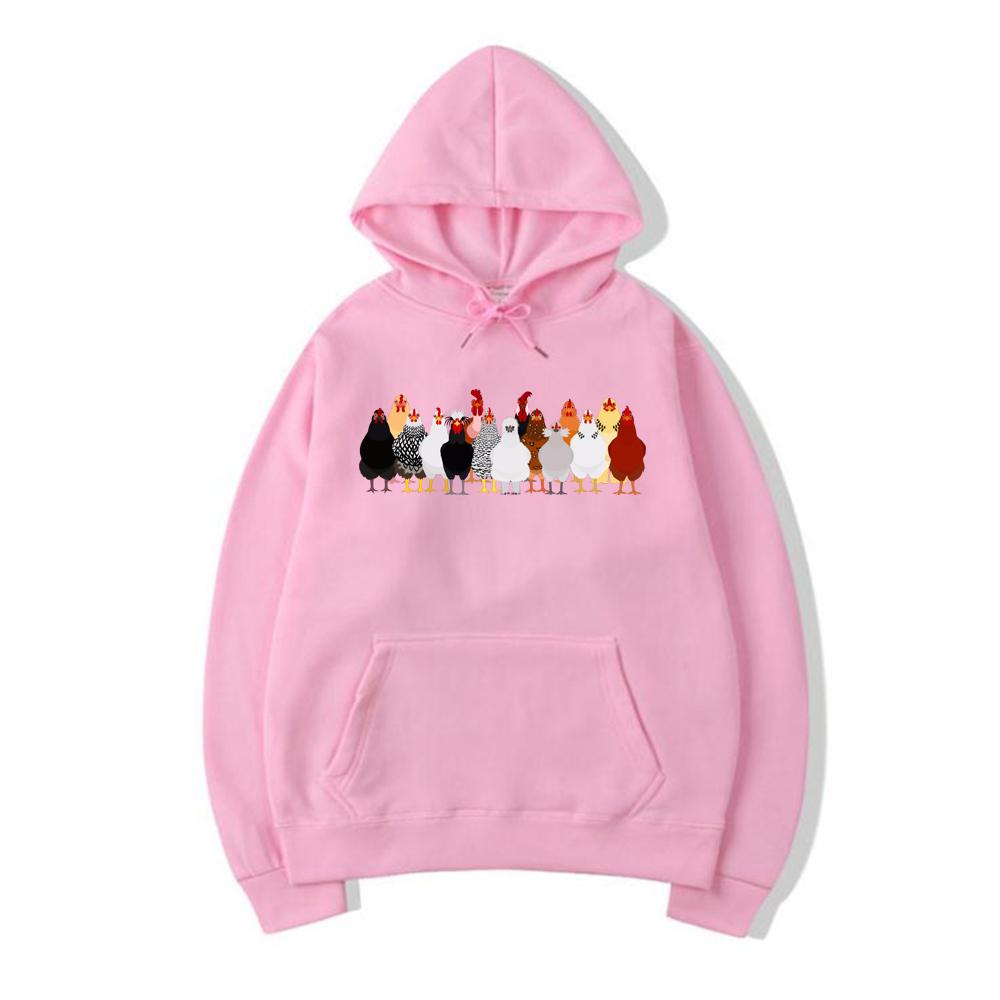 Funny Chickens Hoodie Christmas Chickens Sweatshirt Funny Animal Pullover Women Cute Farmer Hoodies Christmas Country Shirts Farm Gift