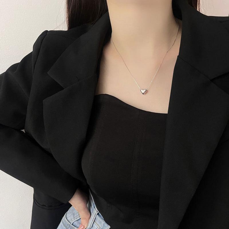 Ожерелье Love, цепочка для воротника в форме сердца Peach Heart, темперамент, крутой стиль, чувство дизайна, повседневный стиль для поездок на работу