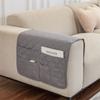 1PC Grey Sofa Armrest Covers Removable Furniture Arm Couch Protector with Storage Bag Armchair Slipcovers for Living Room Home