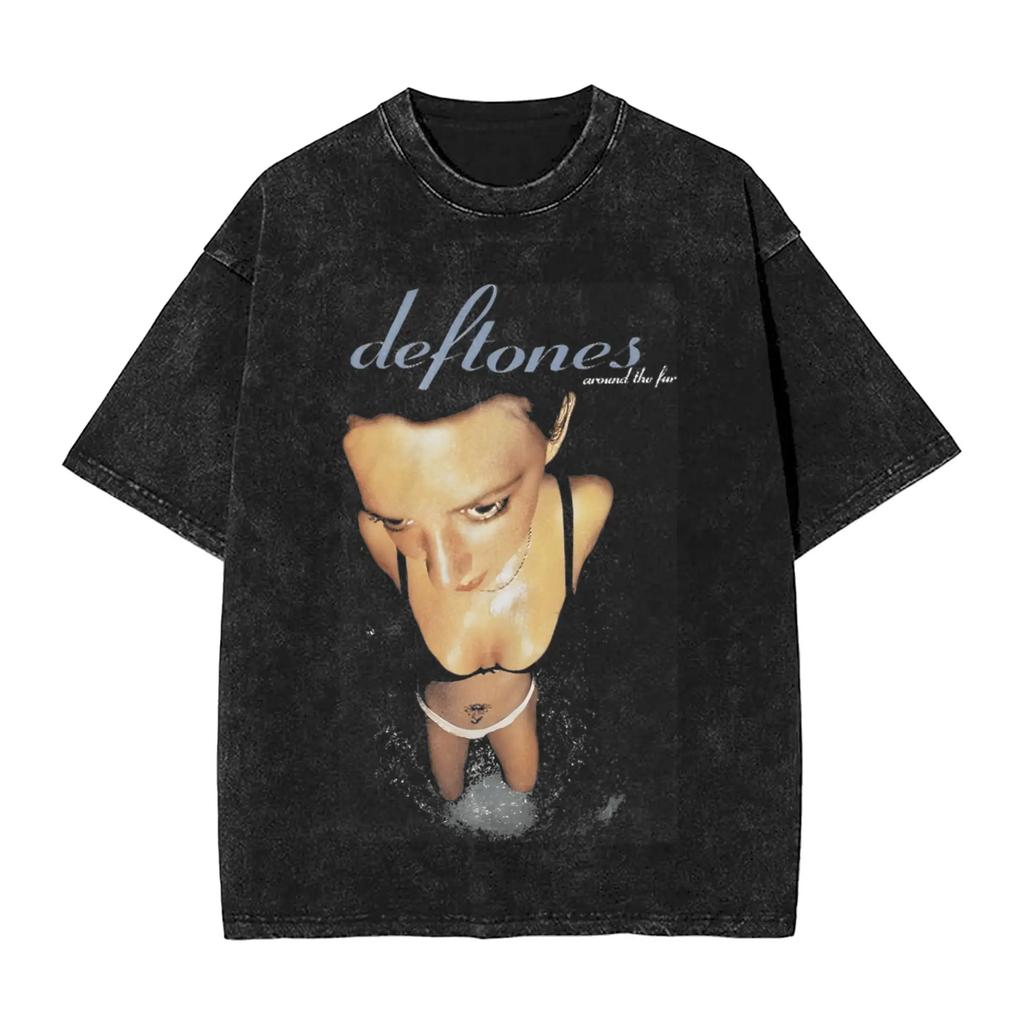 Новое поступление Мужская одежда Ohms Белый Пони Deftones Рок-группа Стиранная Футболка с коротким рукавом с круглым вырезом Y2k Мужская одежда Camisetas