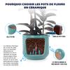 Large Ceramic Flower Pot diameter 42 cm, Hand-Glazed Turquoise-Green High-Gloss Surface, Geometric Groove Pattern, Breathable, Frost-Resistant