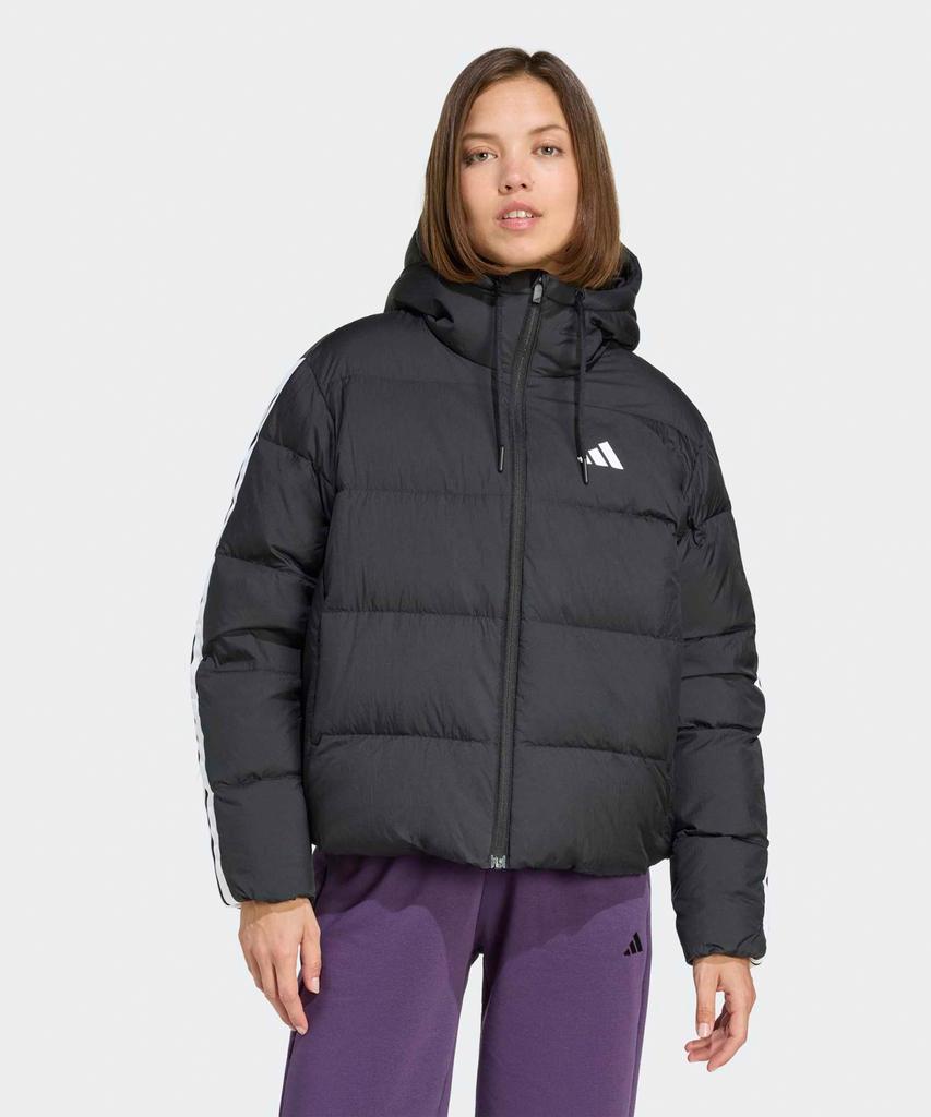 Adidas Climawarm 3-Stripe Puffer Down Hooded Jacket - Black / Jw3429