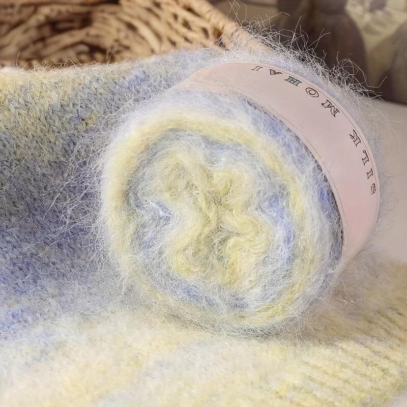 1 шт. Нить Многоэлементный Натуральный Шелк Чистый Хлопок Градиентный Цвет Многофункциональная Ручного Вязания Пряжа Ручной Работы Подарок