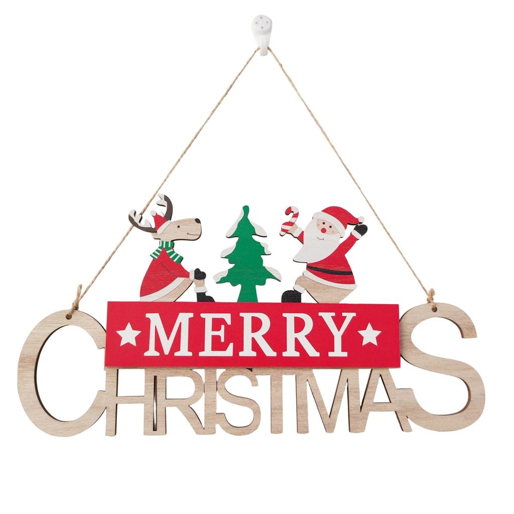 Christmas Home Wooden Pendant Scene Arrangement Atmosphere Hanging Decoration Door Hanging (Single Sided Printing)