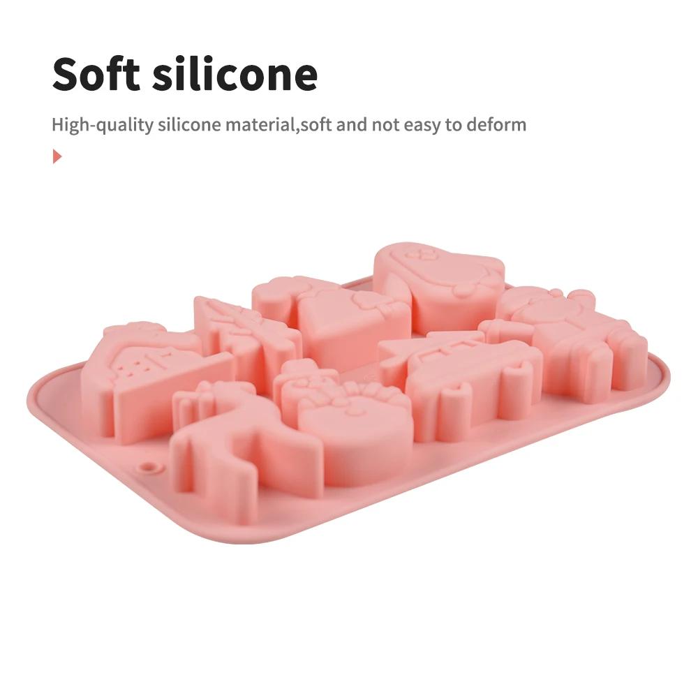 8 компаний по производству форм для тортов на рождественскую тематику, таких как домик пингвина, автомобиль лося, силиконовая форма для шоколада в стиле мультяшного фестиваля