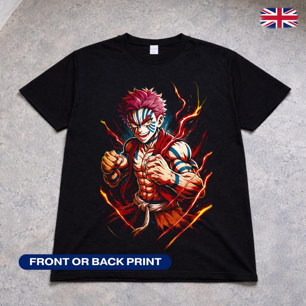 Demon Slayer Akaza T Shirt Upper Moon Anime Kimetsu No Yaiba Villain Tee Kids