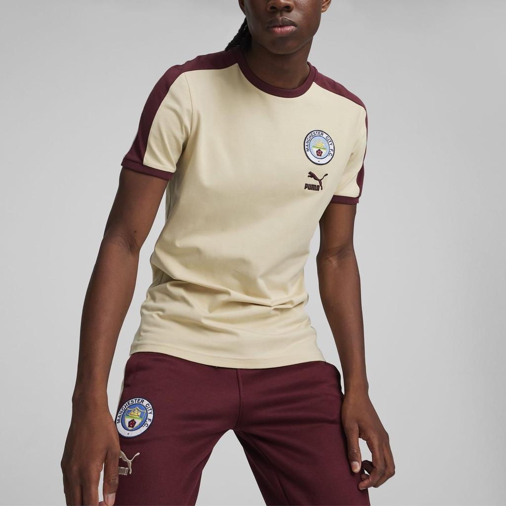 Puma Manchester City Year Of The Rabbit Collection Mcfc Ftblheritage T7 Tee Logo Round Neck Pullover Sports Short Sleeve T Shirt Men Tops 769495-18