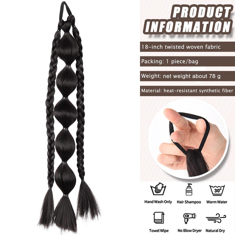 Синтетический Пузырчатый Хвост Резинка Стиль Коса Хвост Наращивание Волос Парик Подходит для Женщин Девушек Повседневная Носка