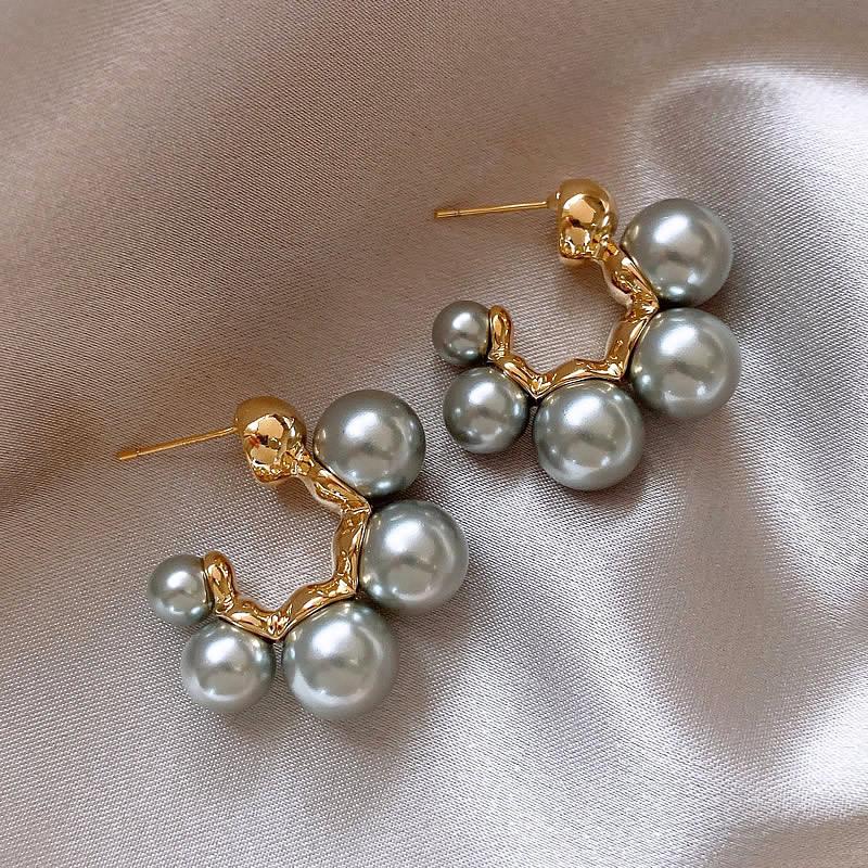 Elegant Zircon Pearl French Retro Luxury Earrings 2025