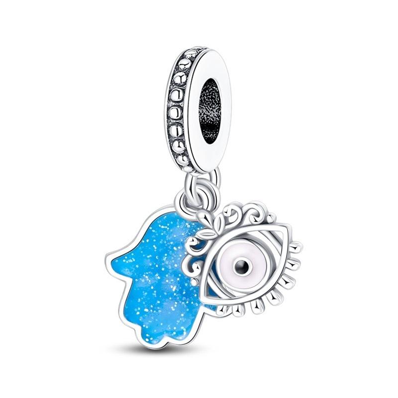 S925 Silver DIY Glow In The Dark Pendant Charms Colorful Butterfly Crab Octopus Jewelry Accessories