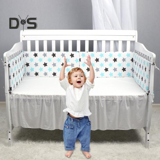 Детская кроватка бампер Pad хлопок дышащий мягкий мягкий безопасный вкладыш для кроватки анти-столкновения ограждение для кровати для малышей мальчиков девочек