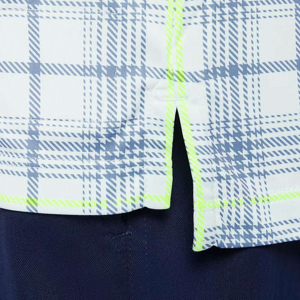 Nike Мужская футболка-поло в клетку Tartan с коротким рукавом, быстросохнущая, с опущенной линией плеча II0787-394