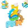 Shinse Building Blocks Balance Game Animals с сумкой для хранения Симпатичная деревянная игрушка, складывающаяся в стопку, обучающая игрушка для концентрации внимания, форма для тренировки кончиков пальцев