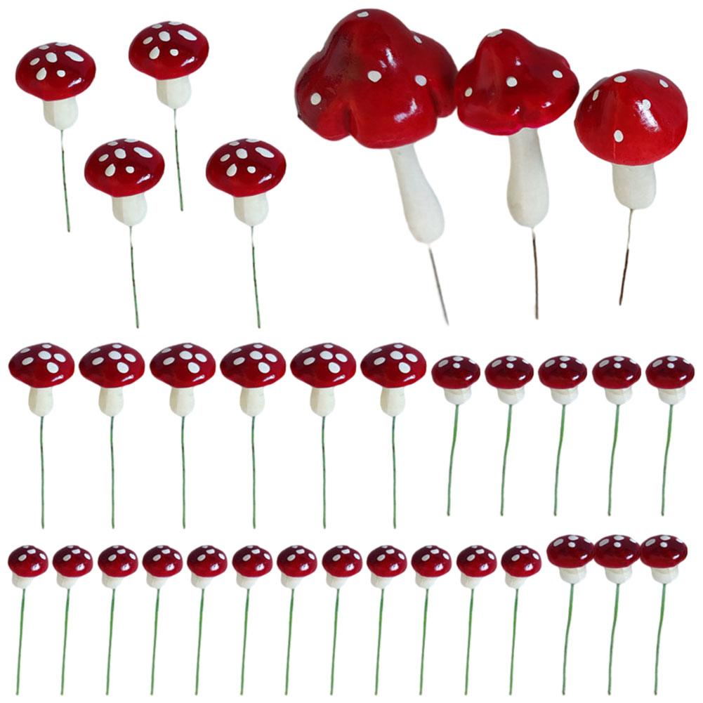 Enchanting Foam Toadstool Mushrooms Fairy Garden Decorations Set of 33