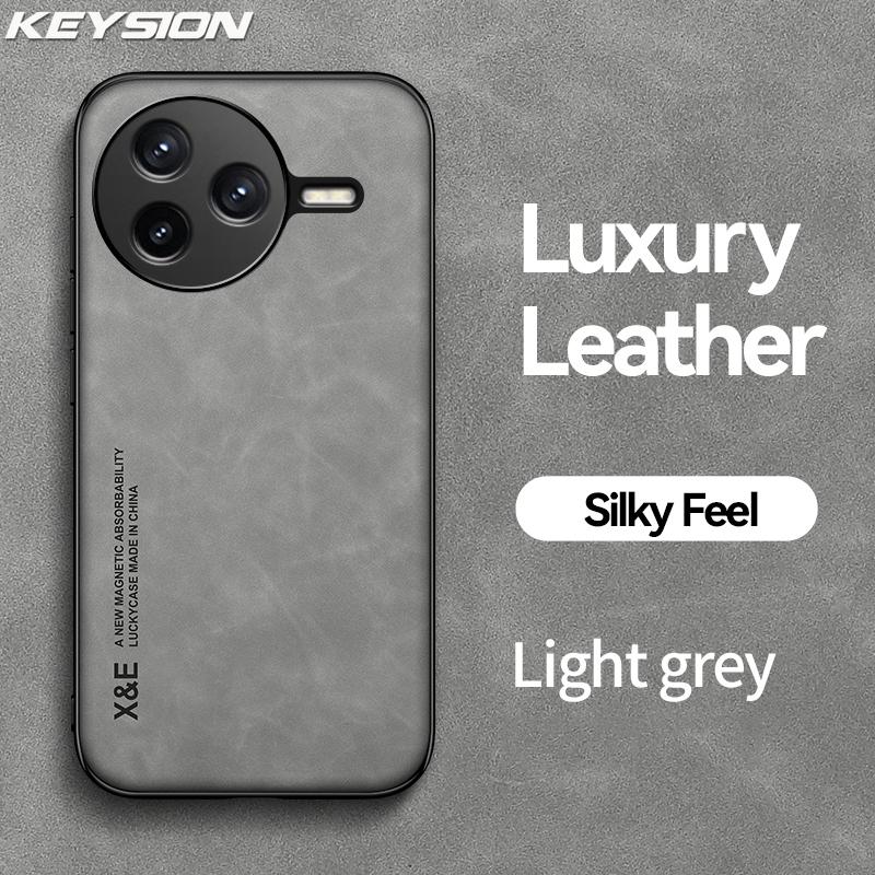 KEYSION Роскошный ретро-чехол из искусственной кожи для POCO F7 Pro, мягкий силиконовый + противоударный чехол для задней панели телефона из ПК для Xiaomi POCO F7 Ultra