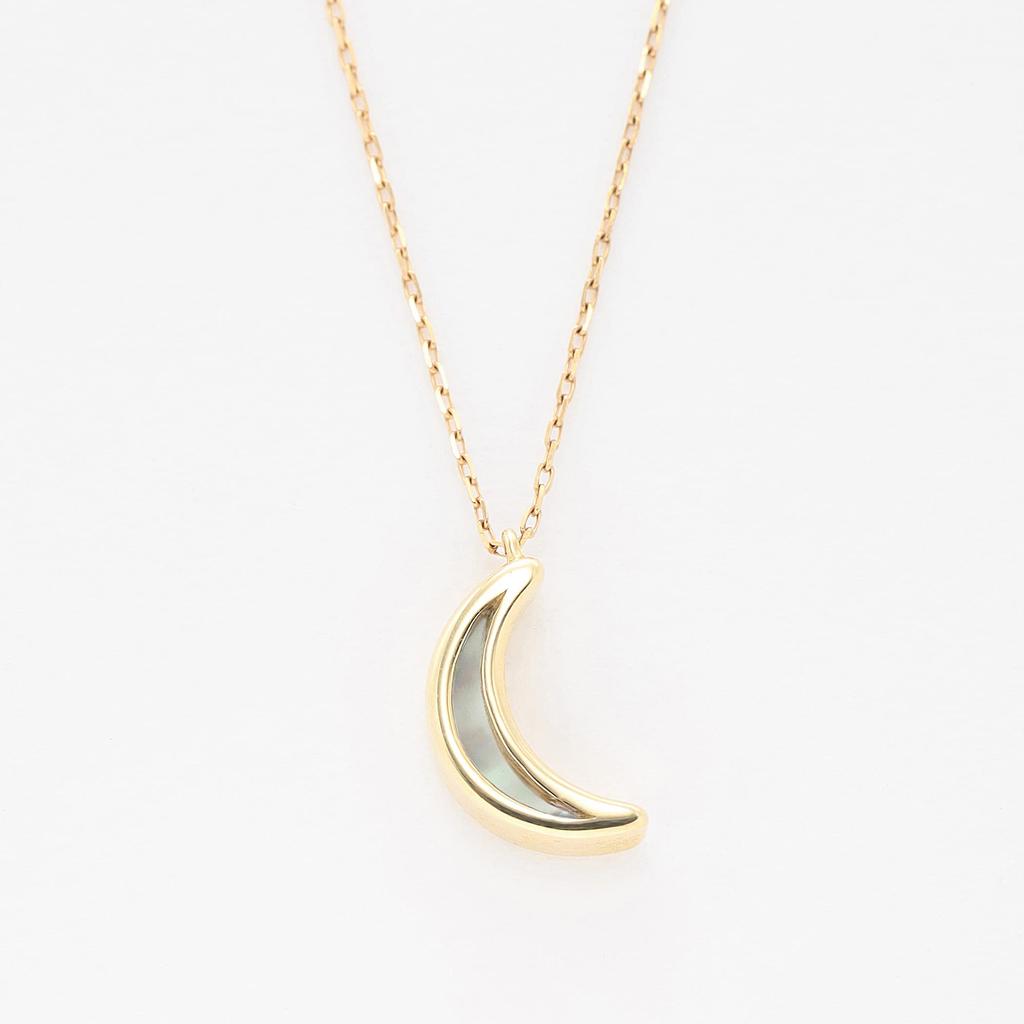 K10 Yellow Gold Shell Moon Necklace [Bloom] 0452-6610-0019-0000