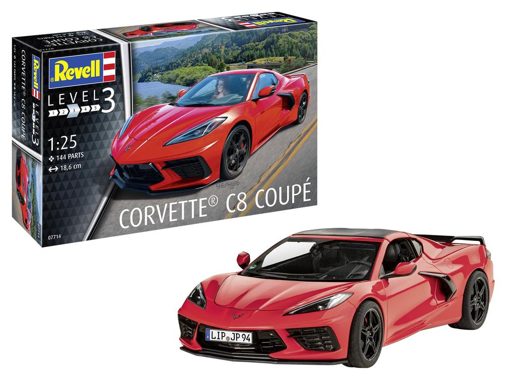 Немецкий уровень Corvette Stingray C8 Coupe Пластиковая модель 07714 1/25