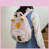 Plush Capybara Cartoon Backpack With Front Pouch For Teen School Travel