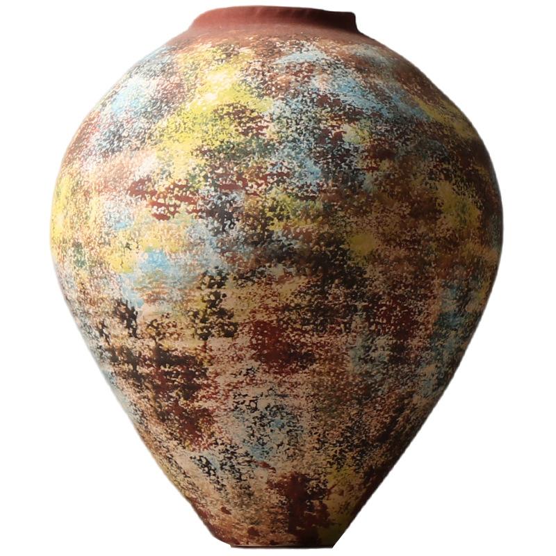 Керамическая ваза Ретро Цветная Граффити Ваза для цветов Керамические поделки Фарфоровая ваза Террариум Аксессуары для украшения дома