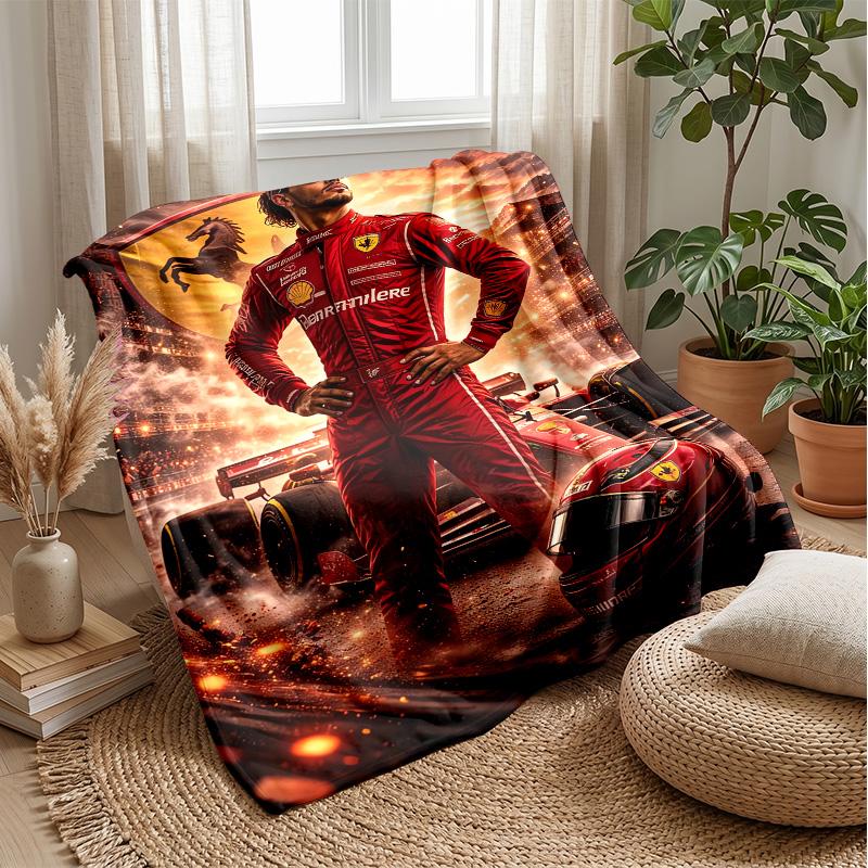 Lewis Hamilton Flannel Fleece Blanket Cozy Warm Throw Blanket For Couch Bed Travel All Season Use
