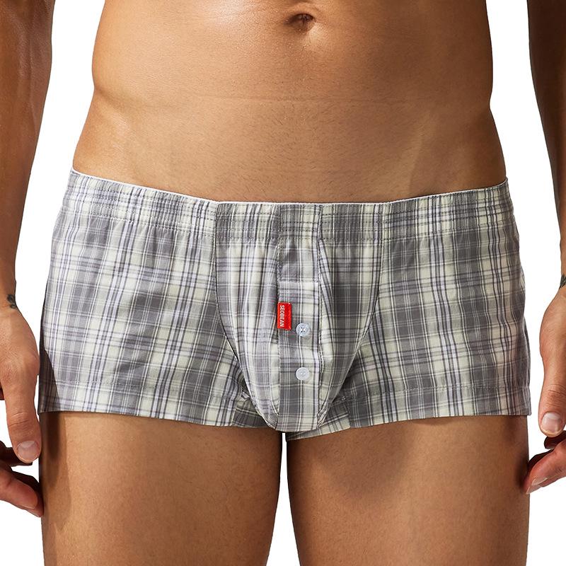 SEOBEAN Мужские брюки-стрелки: Стильные, удобные домашние шорты с большим гульфиком - европейские и американские боксеры для сна