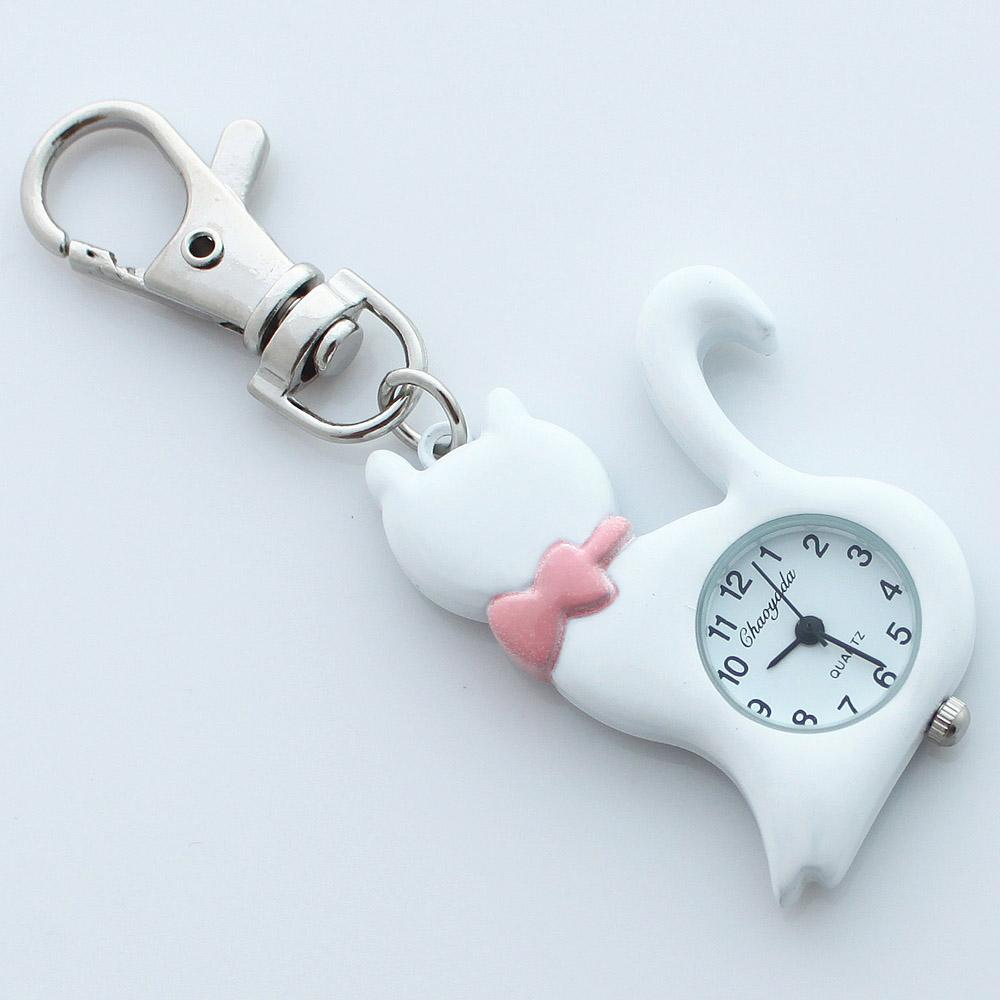 Brand Fashion Cute Lovely Colorful Cat Quartz Watch Kry Ring Chains Necklace Watches Kids Gift Girls Boy Watch Black Watch