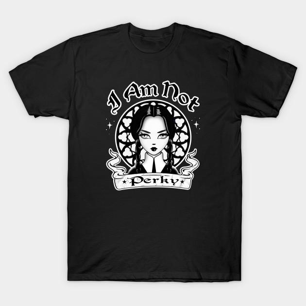 Men Black Print T-shirt I Am Not Perky No-Cut Transfer Paper Print Cotton Tshirt