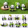 Panda Collectible Toy Bamboo Panda Figurine Set Resin Toy Model Sculptures for Cake Toppers Desktop Ornaments Festival Gifts 8