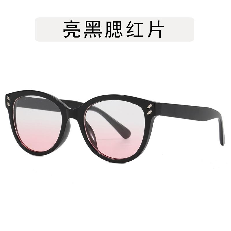 Женские очки в корейском стиле, украшенные заклепками, круглой формы, мужская оправа для очков, винтажные очки для компьютера, блокирующие синий свет