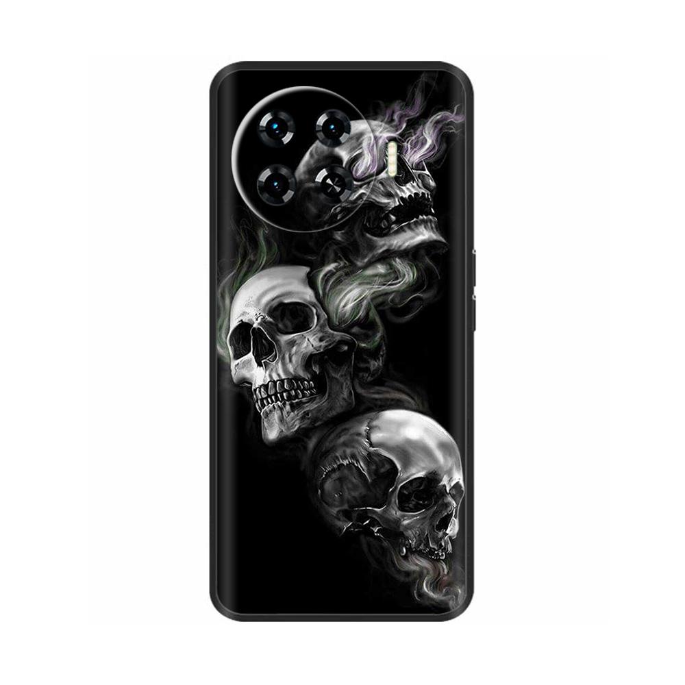 Для чехла Tecno Spark 20 Pro Plus Противоударный чехол из жидкого силикона Funda для телефона Tecno Spark20 Pro Plus Задняя крышка Череп Coque
