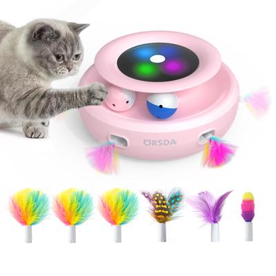 Новая электрическая игрушка для кошек T60PN ORSDA Cat Automatic Cat 2 в 1 с интегрированными 6 сменными искусственными волосами, автоматическая игрушка для кошек для одного человека, регулируемая, облегчающая отсутствие