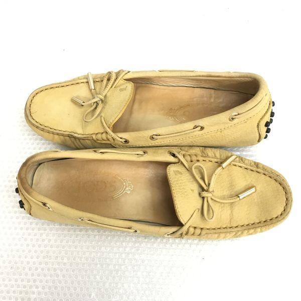 TOD’S Кожаные мокасины для вождения 36 22.5-23 желто-коричневые(ИСПОЛЬЗОВАЛ)