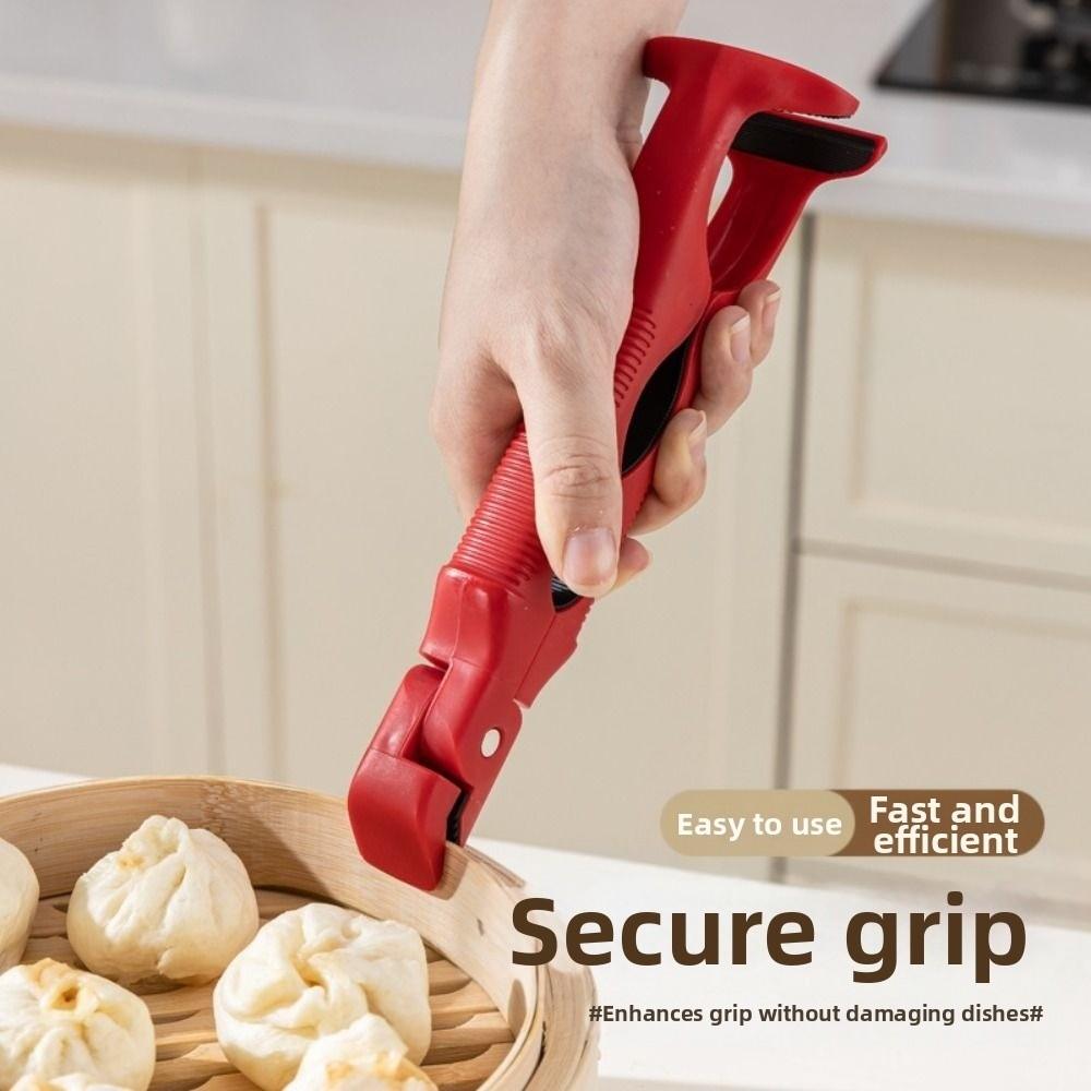 Non-Slip Anti Scalding Clip Silicone Handle Hot Bowl Gripper Dish Lifter Clamp  Kitchen Use