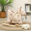 Children's Rocking Horse, Giraffe Rocking Toy, Sound Effects, Safety Belt, 68 x 35 x 50 cm, Beige